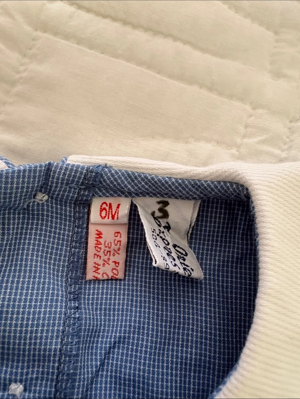 Adorable Smocked Snowman Shortall - Light Blue with White Trim 6 months